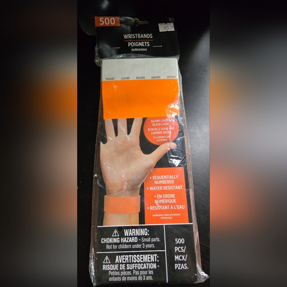 500ct Orange Wristbands